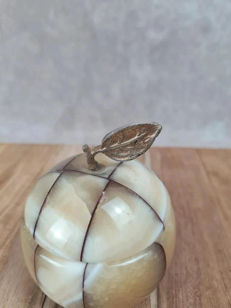 Caixa decorativa pequena em pedra - forma de maçã vintage – photo 2